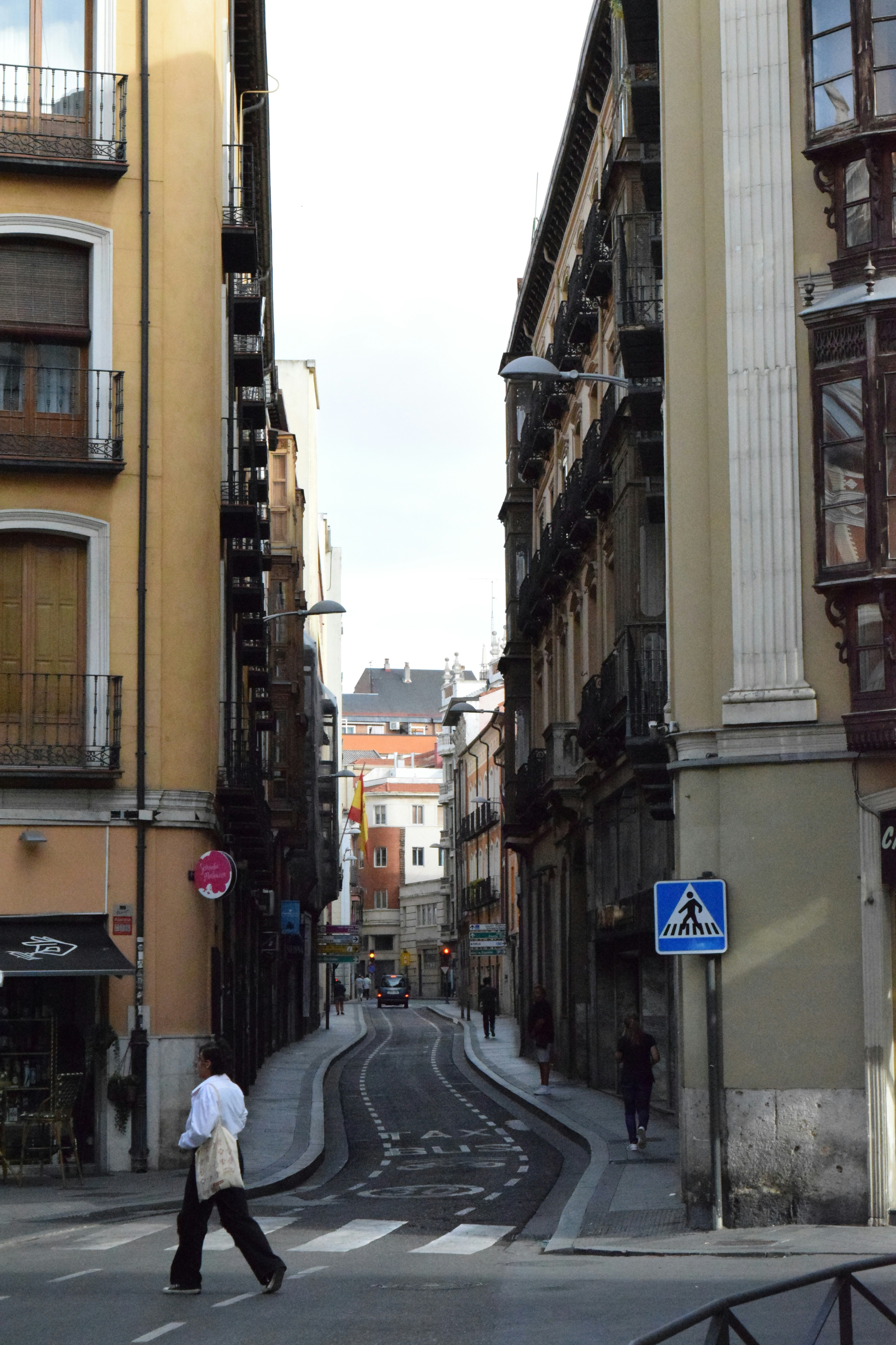 a person walking down a street