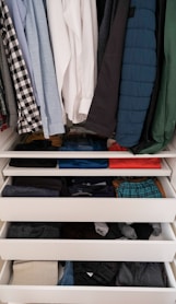 a closet full of clothes