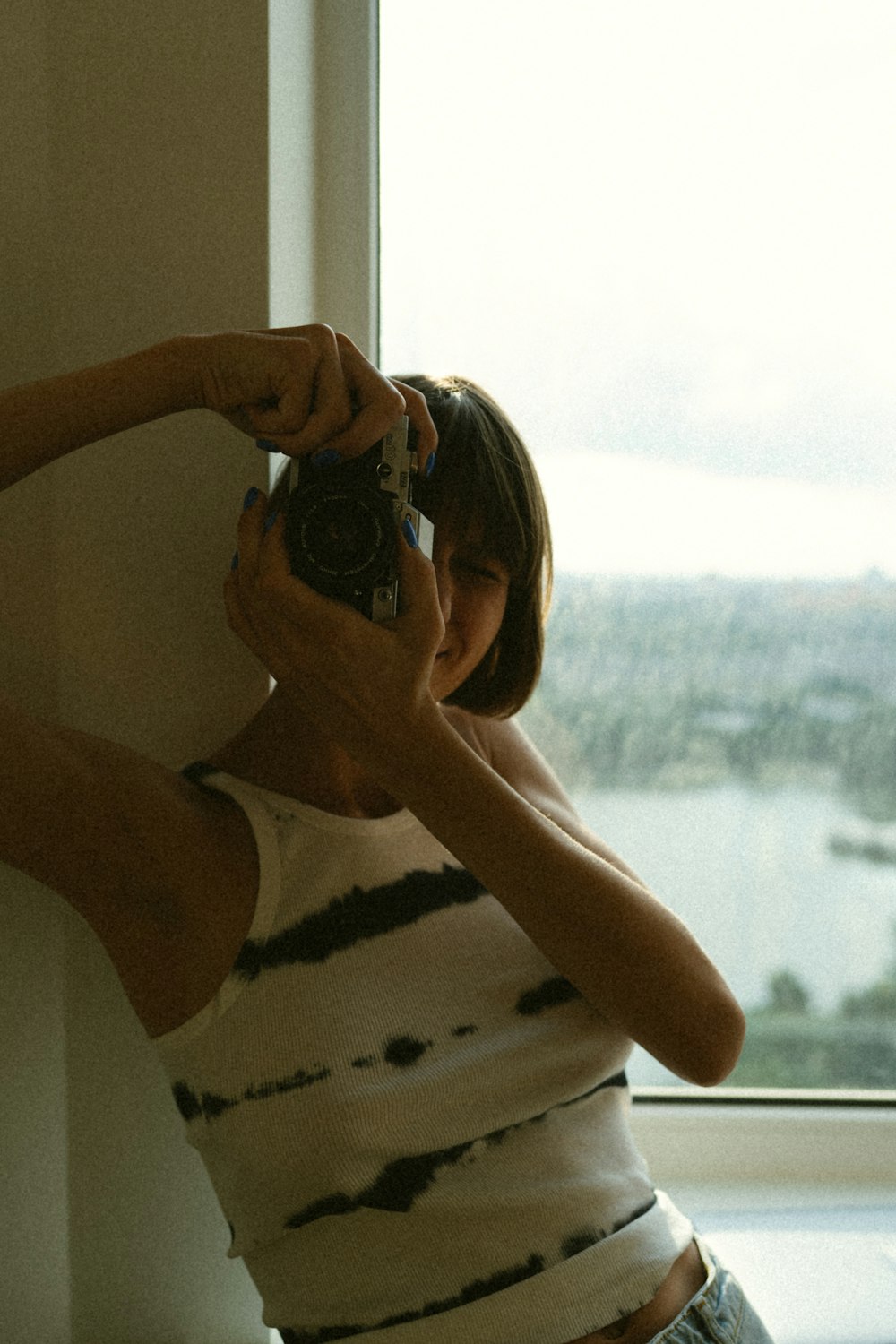 a person taking a picture of herself