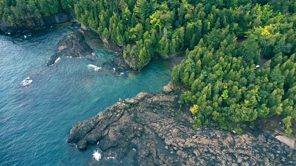 a rocky coast line