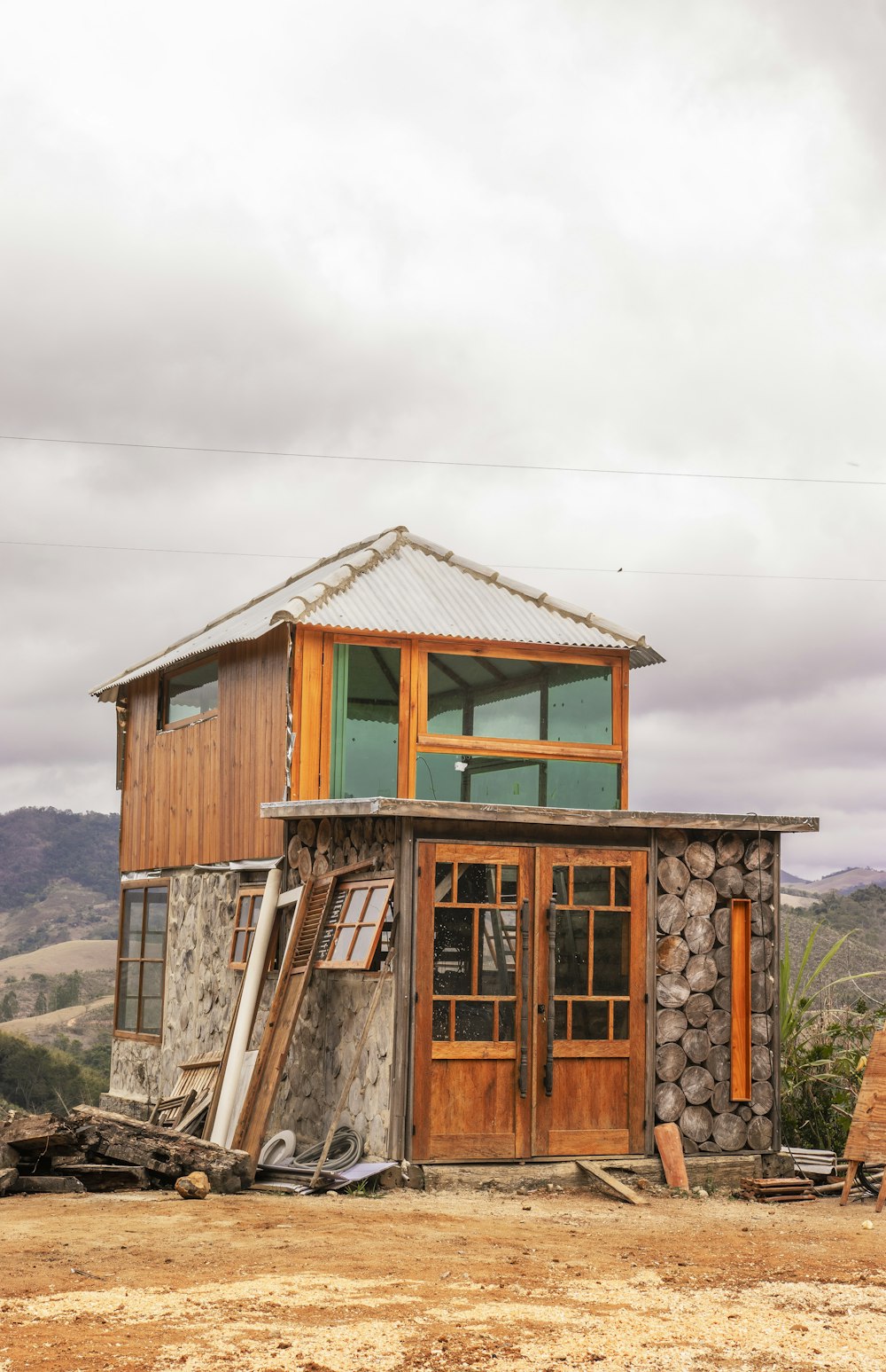 a house with a broken window