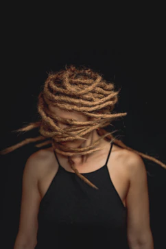 a woman with a braided hair