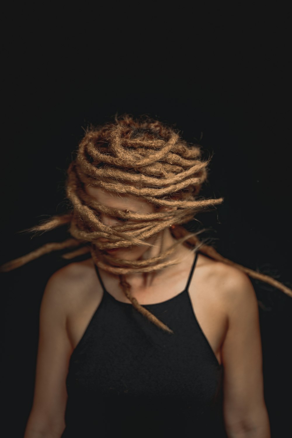 a woman with a braided hair