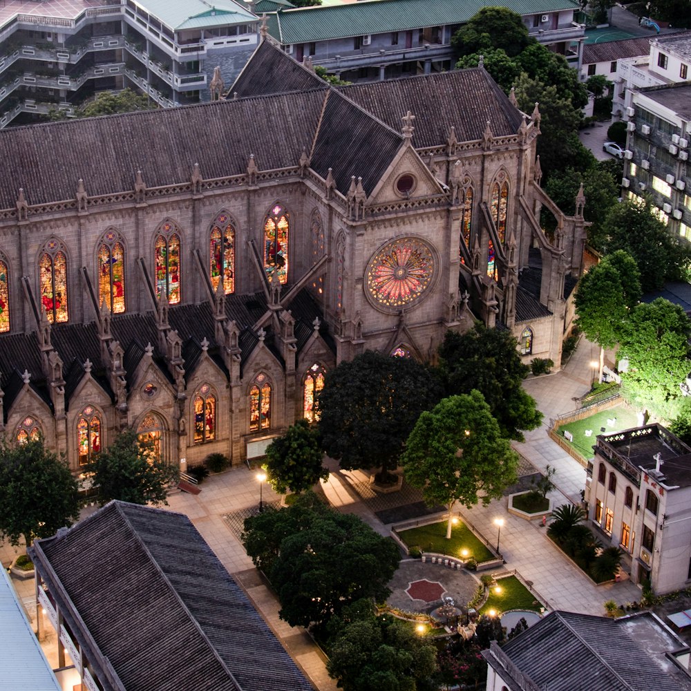 a large building with a clock tower