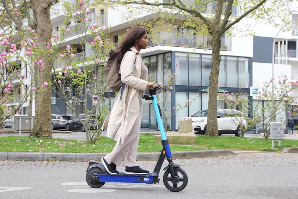 a person riding a scooter