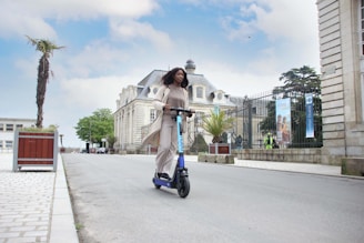 a person riding a scooter