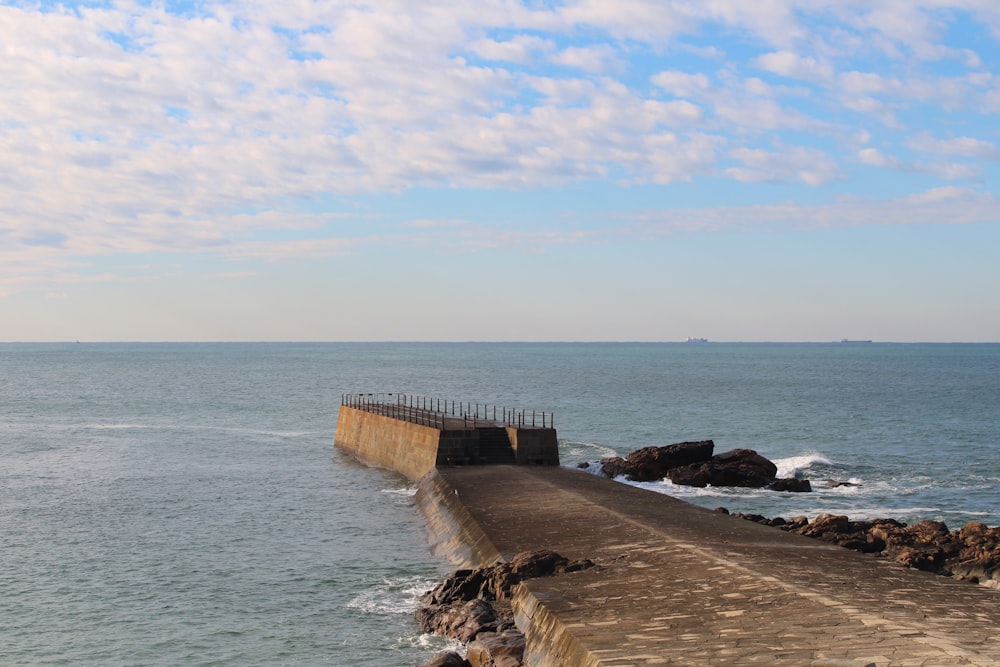 a dock going into the ocean