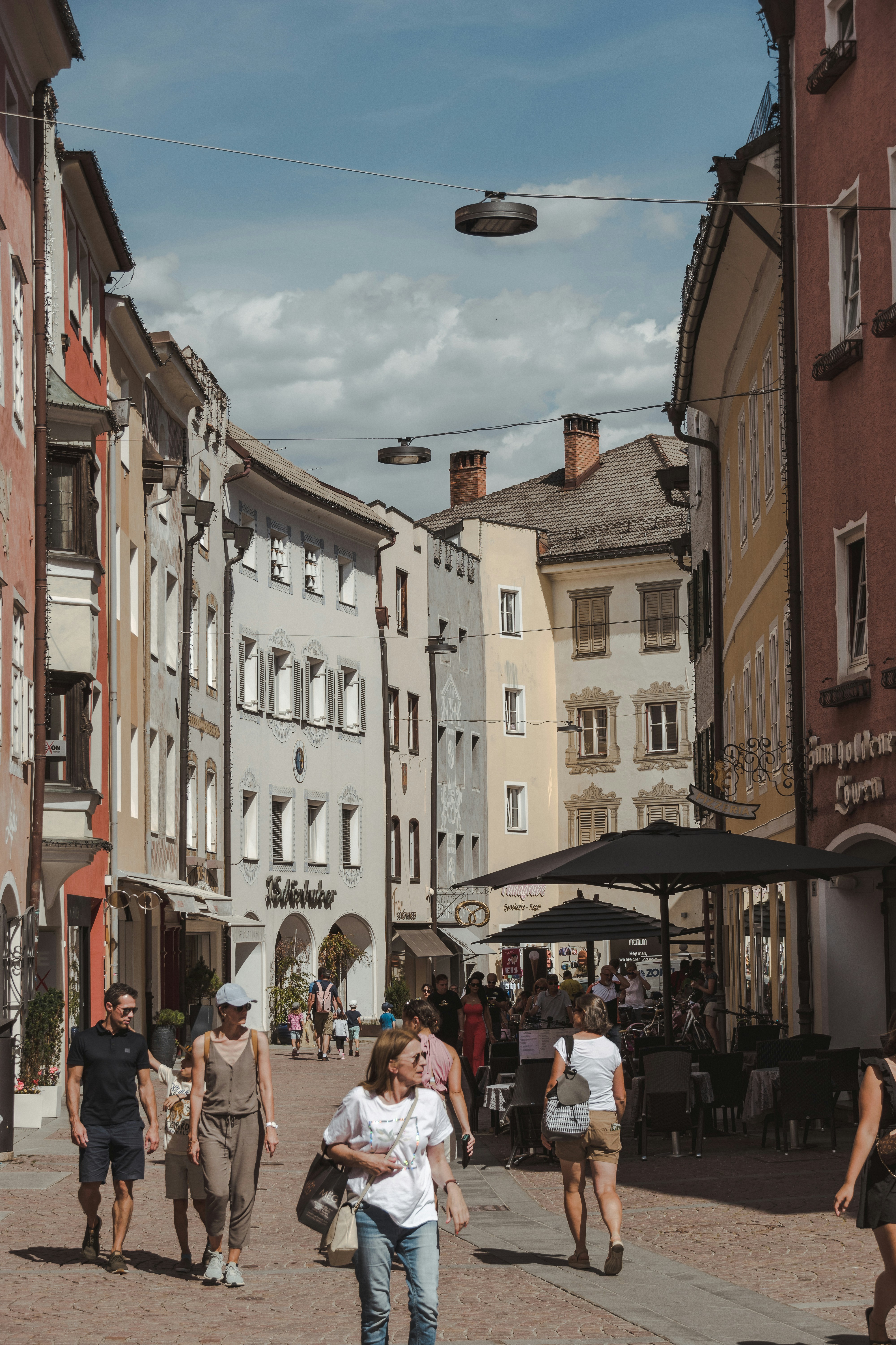 people walking on a street
