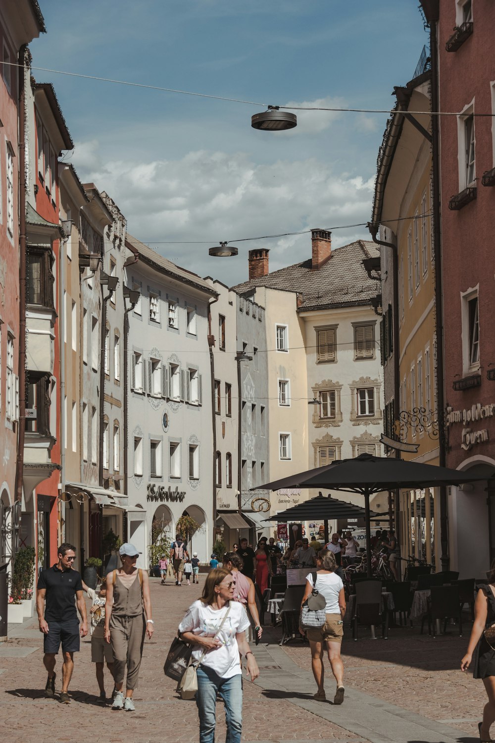 people walking on a street