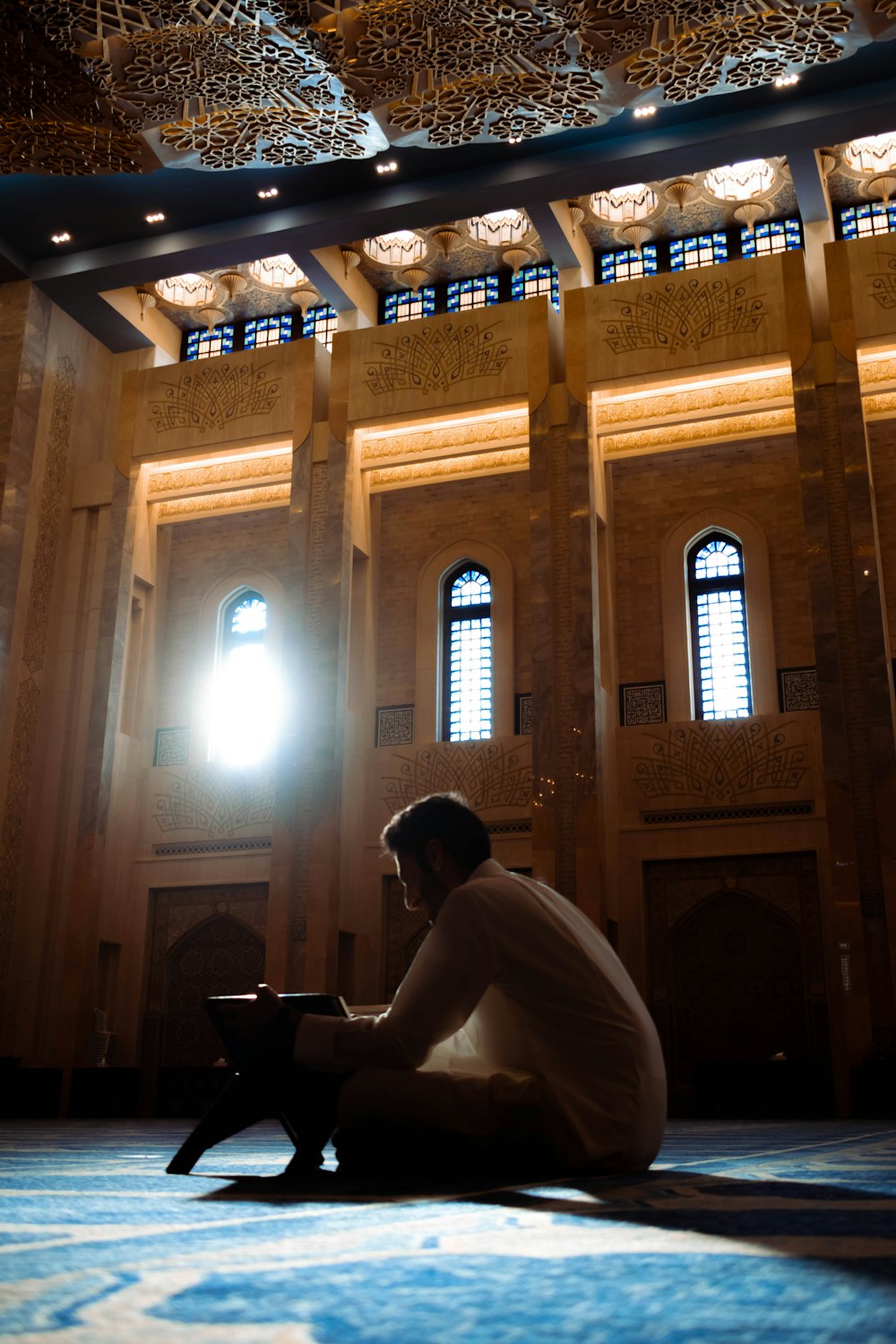 a man sitting on the floor