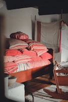 Cozy and elegantly designed homestay room with rustic decor.