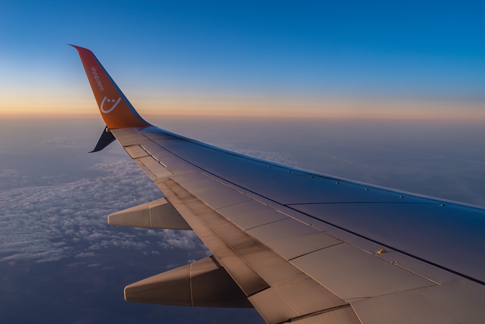 the wing of an airplane