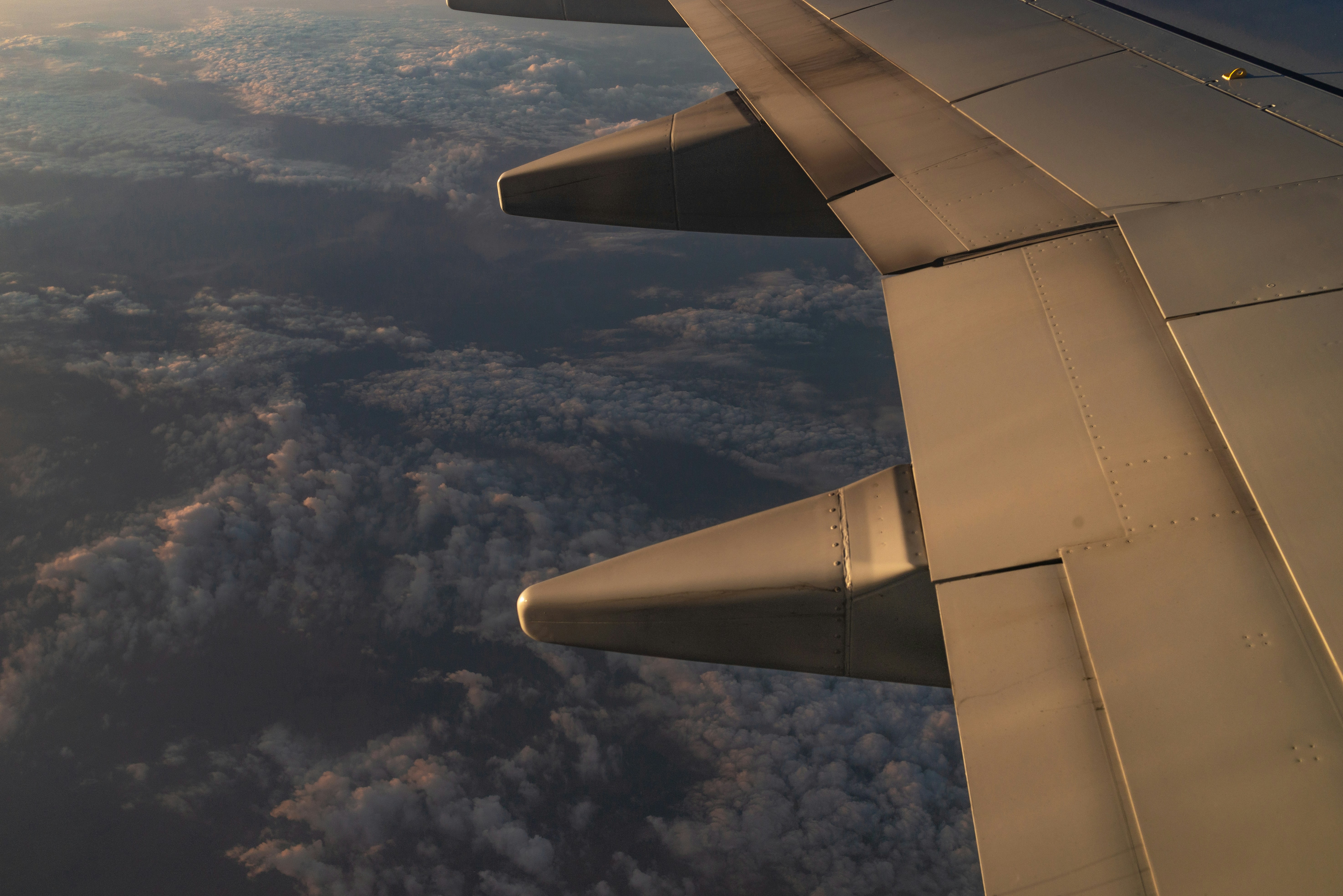 the wing of an airplane