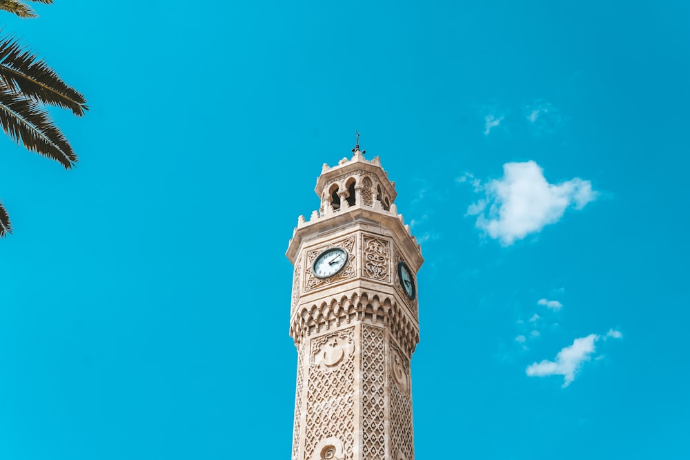 a clock tower with a bell