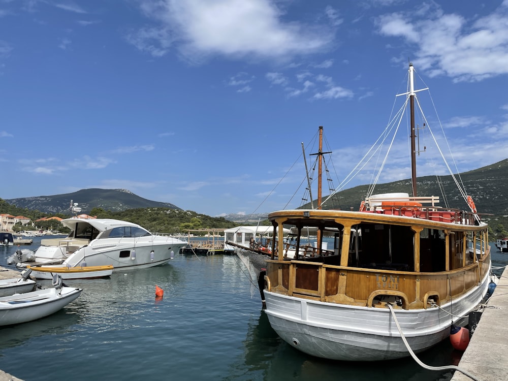 boats docked at a pier