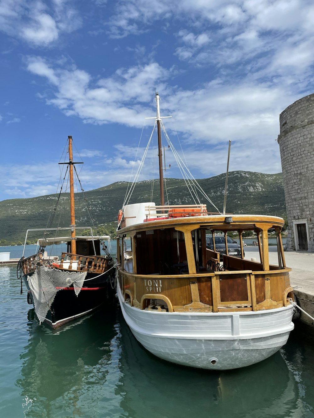 boats docked at a pier