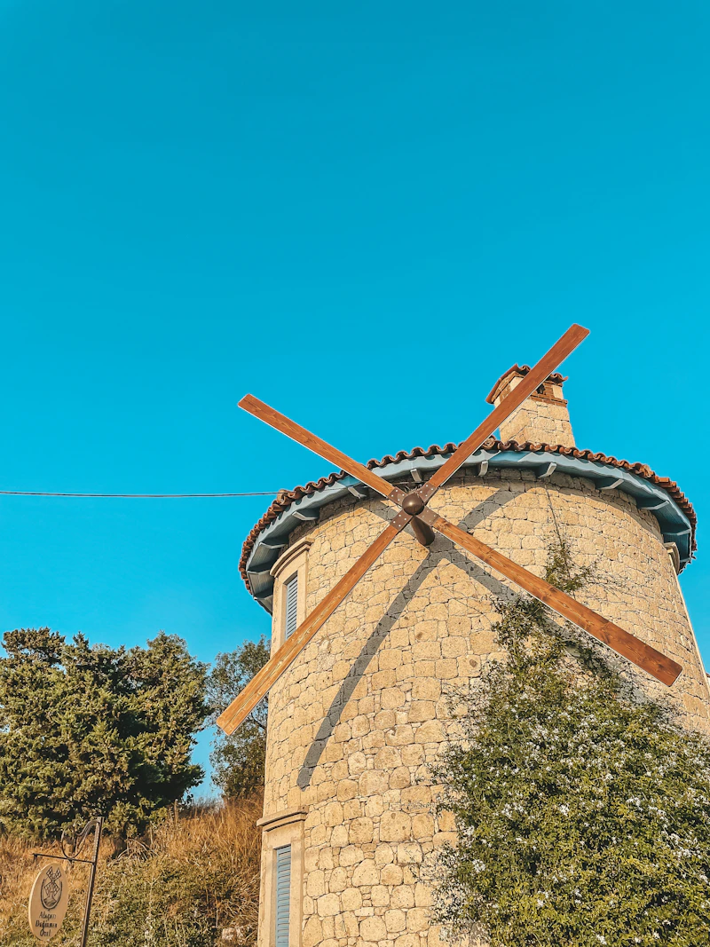 One of Alaçatı's historic stone windmills