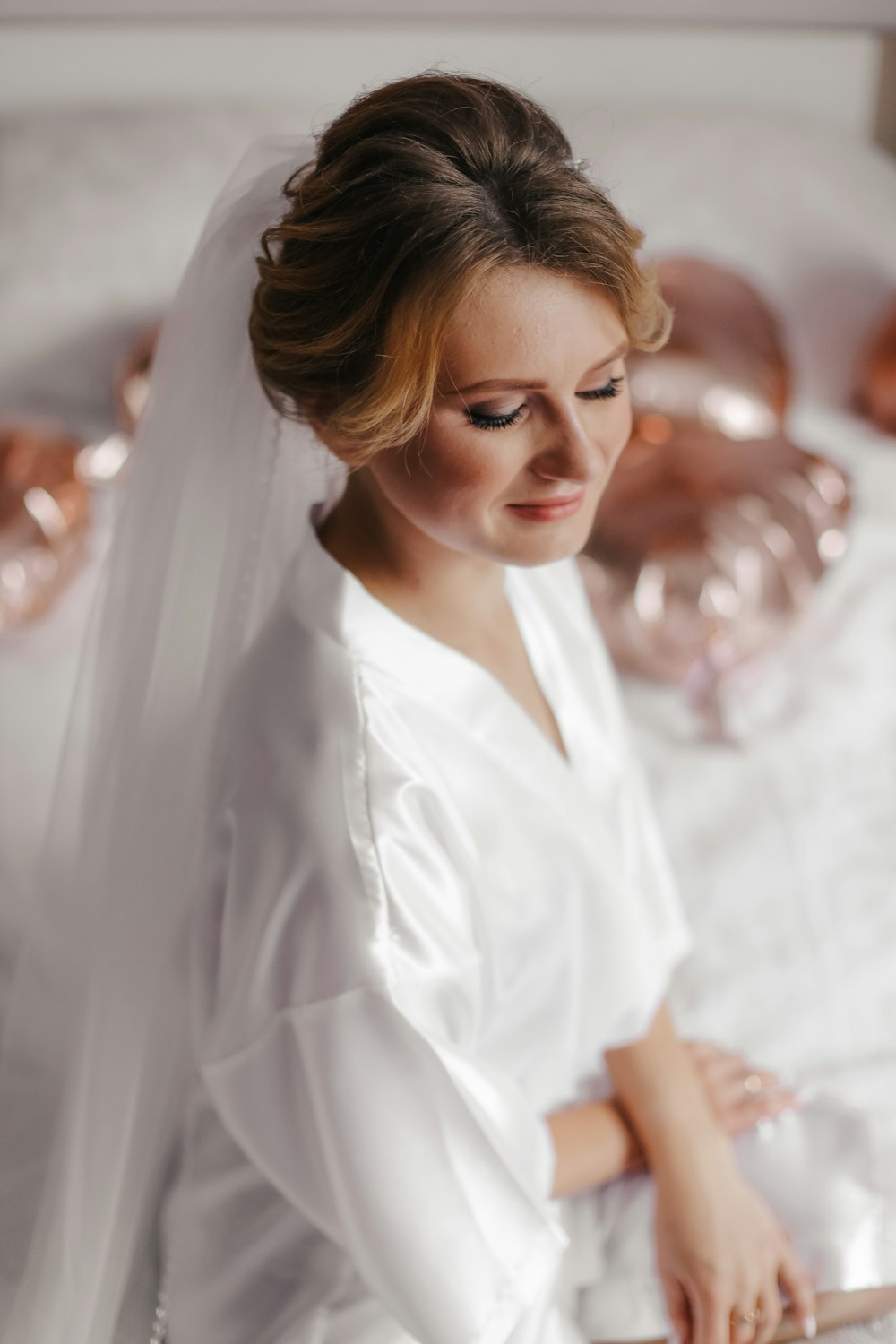 a woman in a white shirt