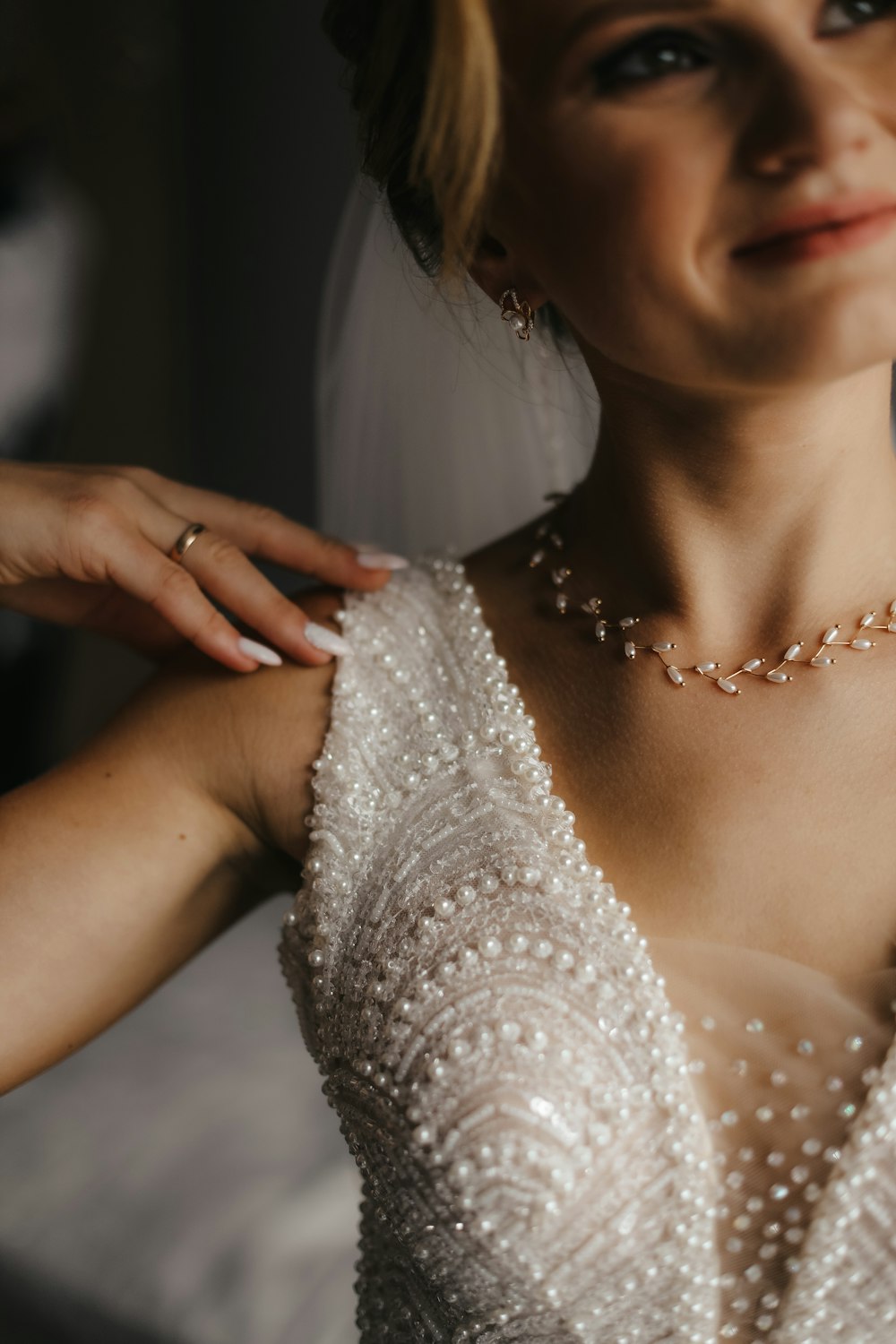 a woman in a white dress