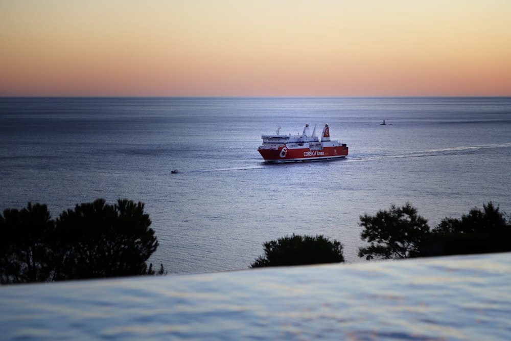 a boat sailing in the sea