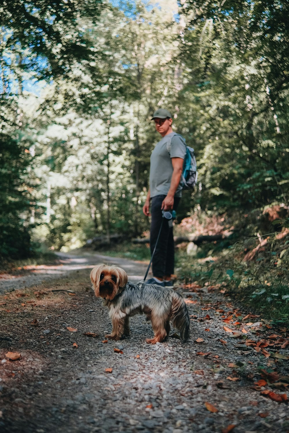 a man with a dog