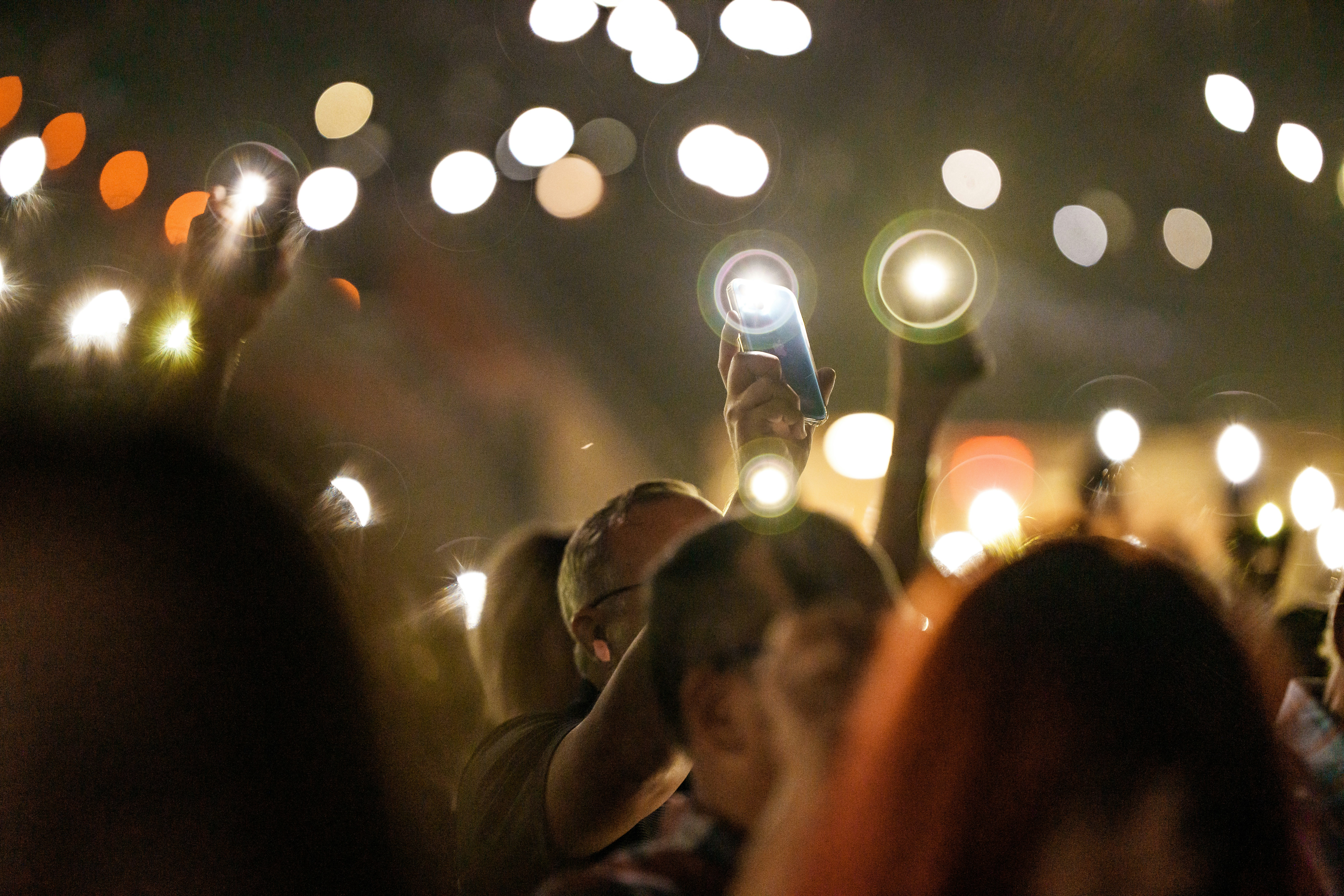 Crowd with lights