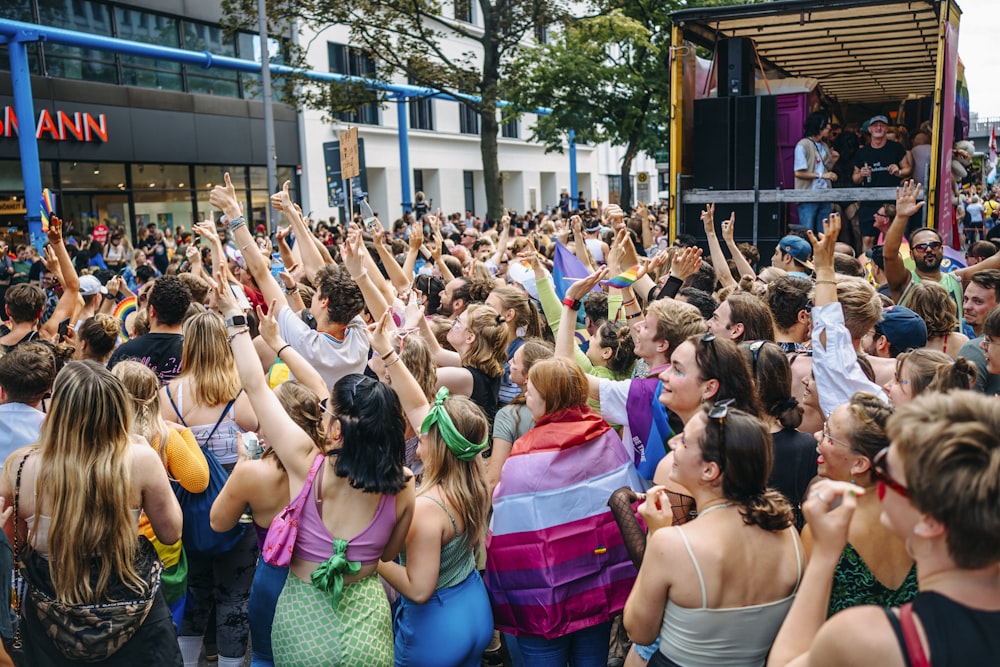 a crowd of people dancing