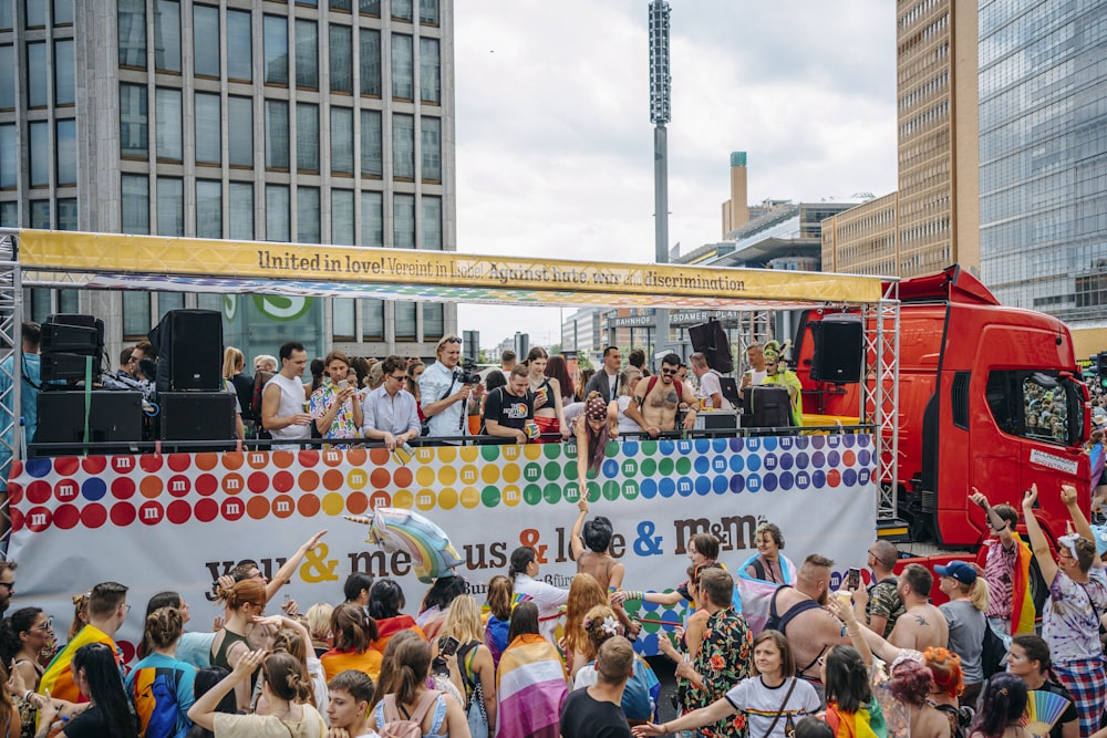 a group of people on a bus