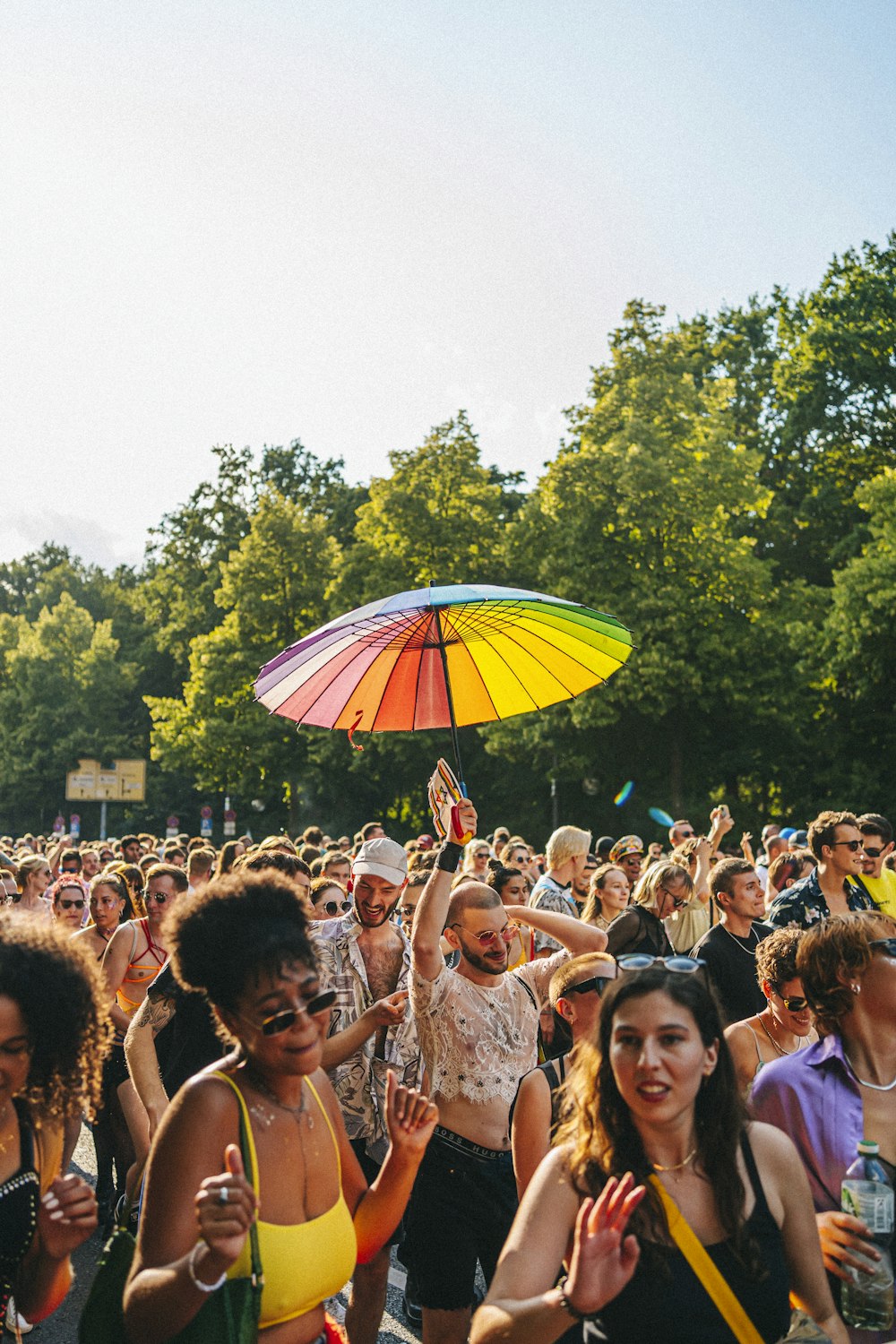 a crowd of people at a festival