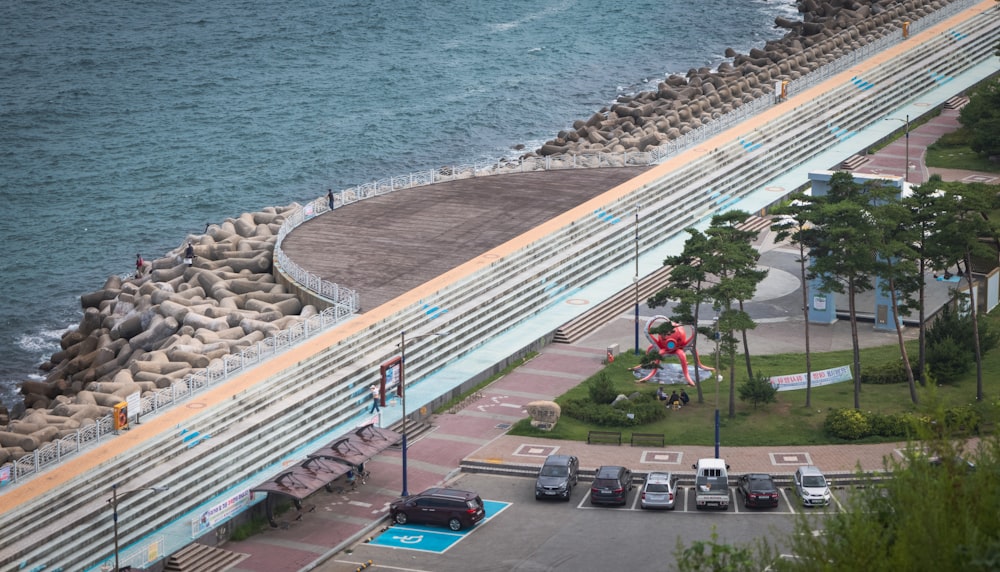 a high angle view of a road