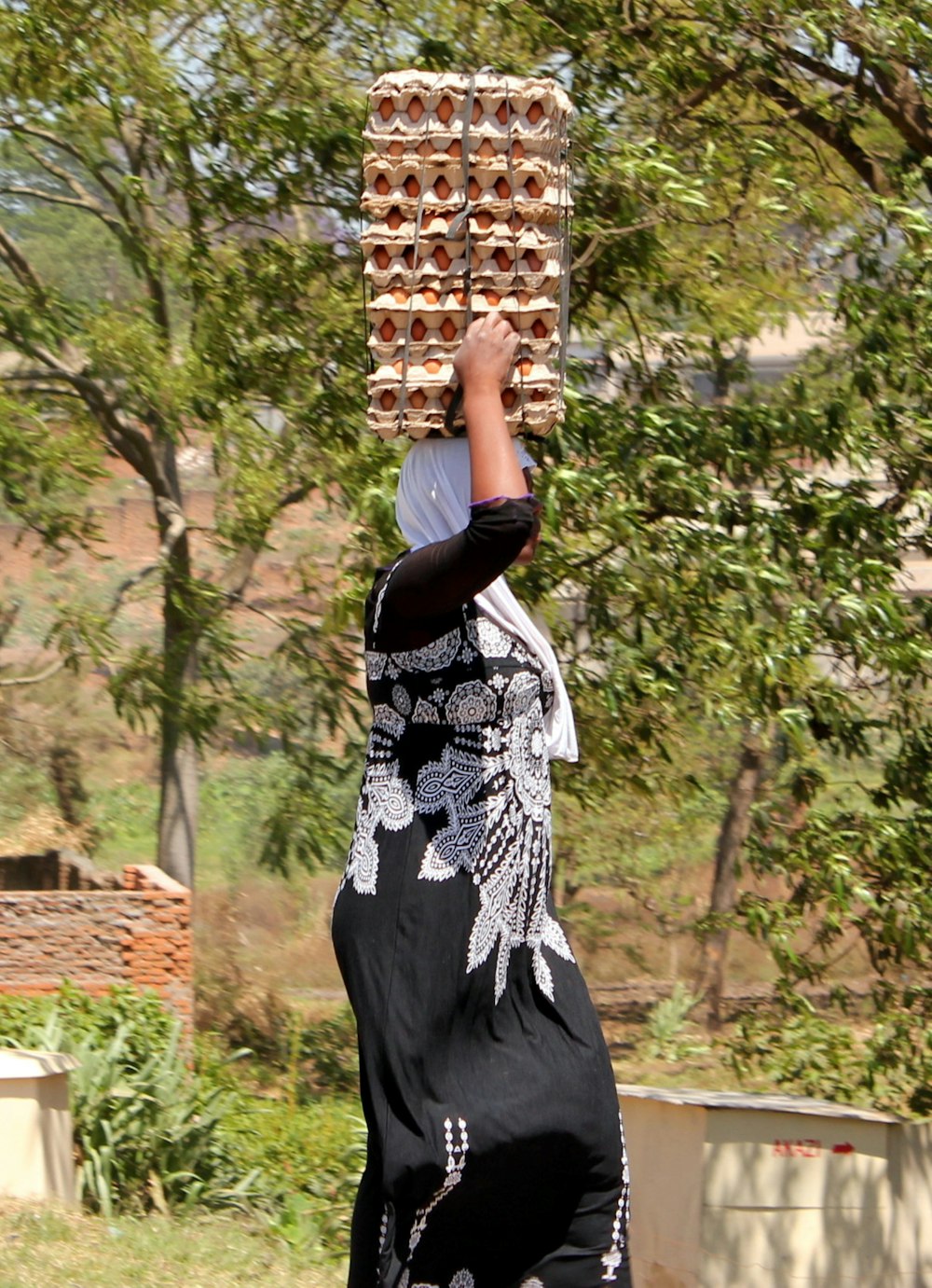 a person holding a large wooden object