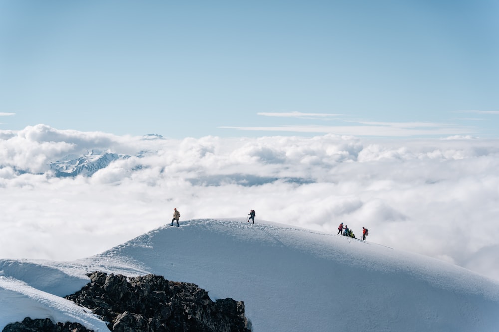 a group of people on a mountain