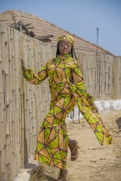 a person in a colorful dress