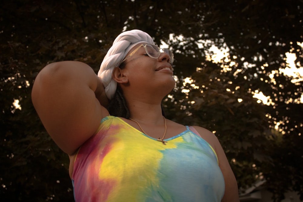 a woman wearing sunglasses