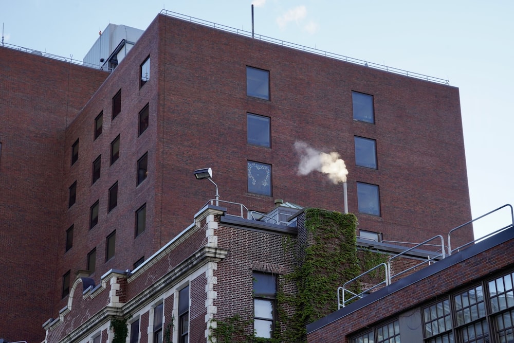 a building with a smoke stack