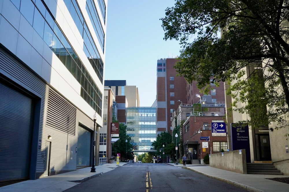 a street with buildings on either side