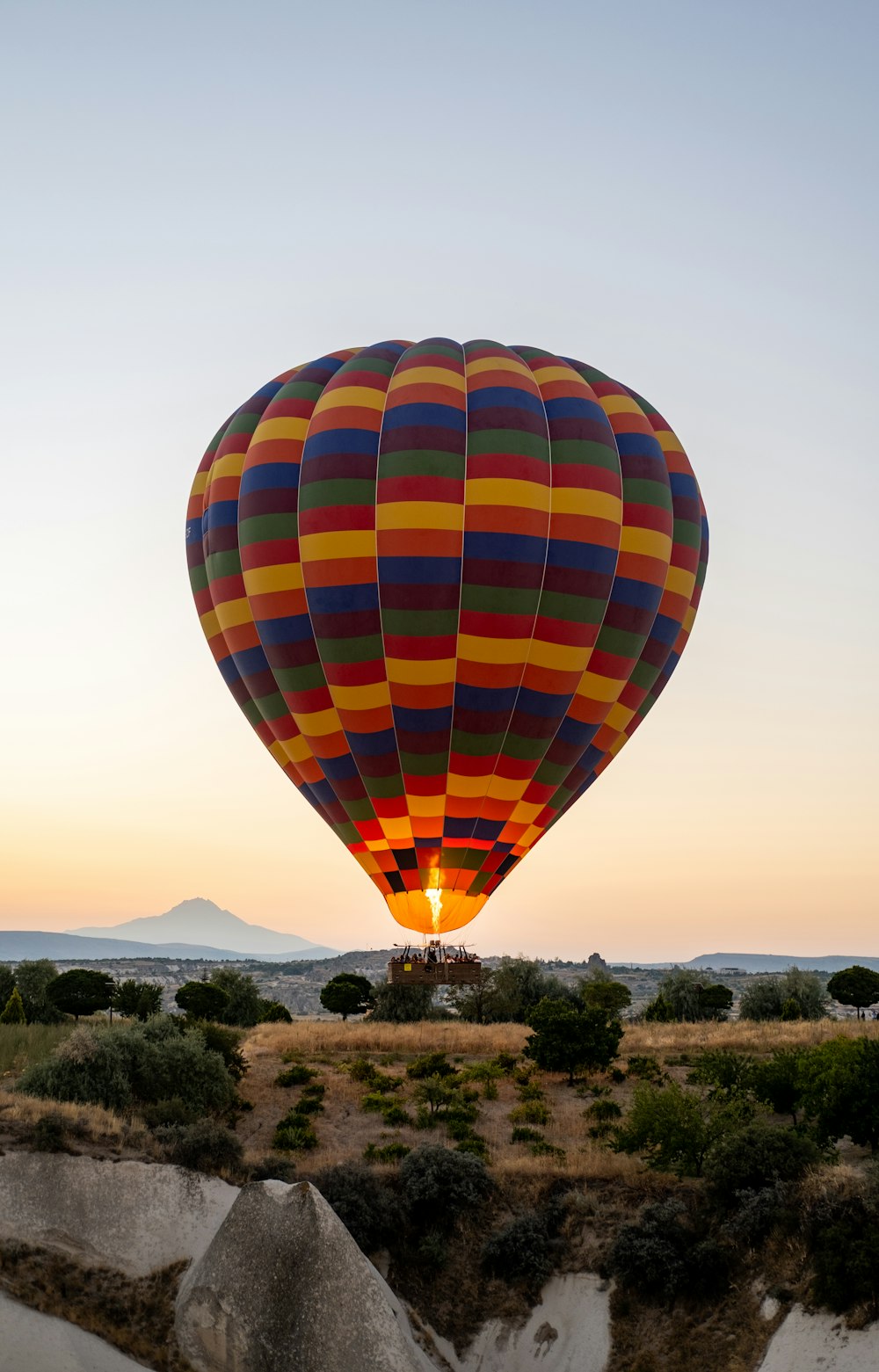 a hot air balloon in the sky