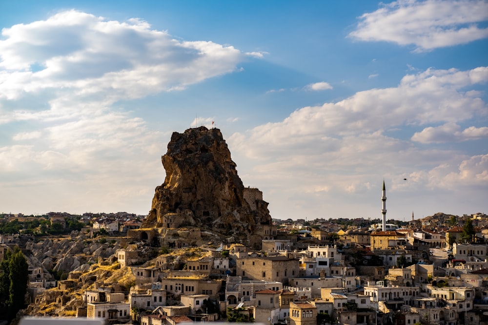 a large rock on a hill