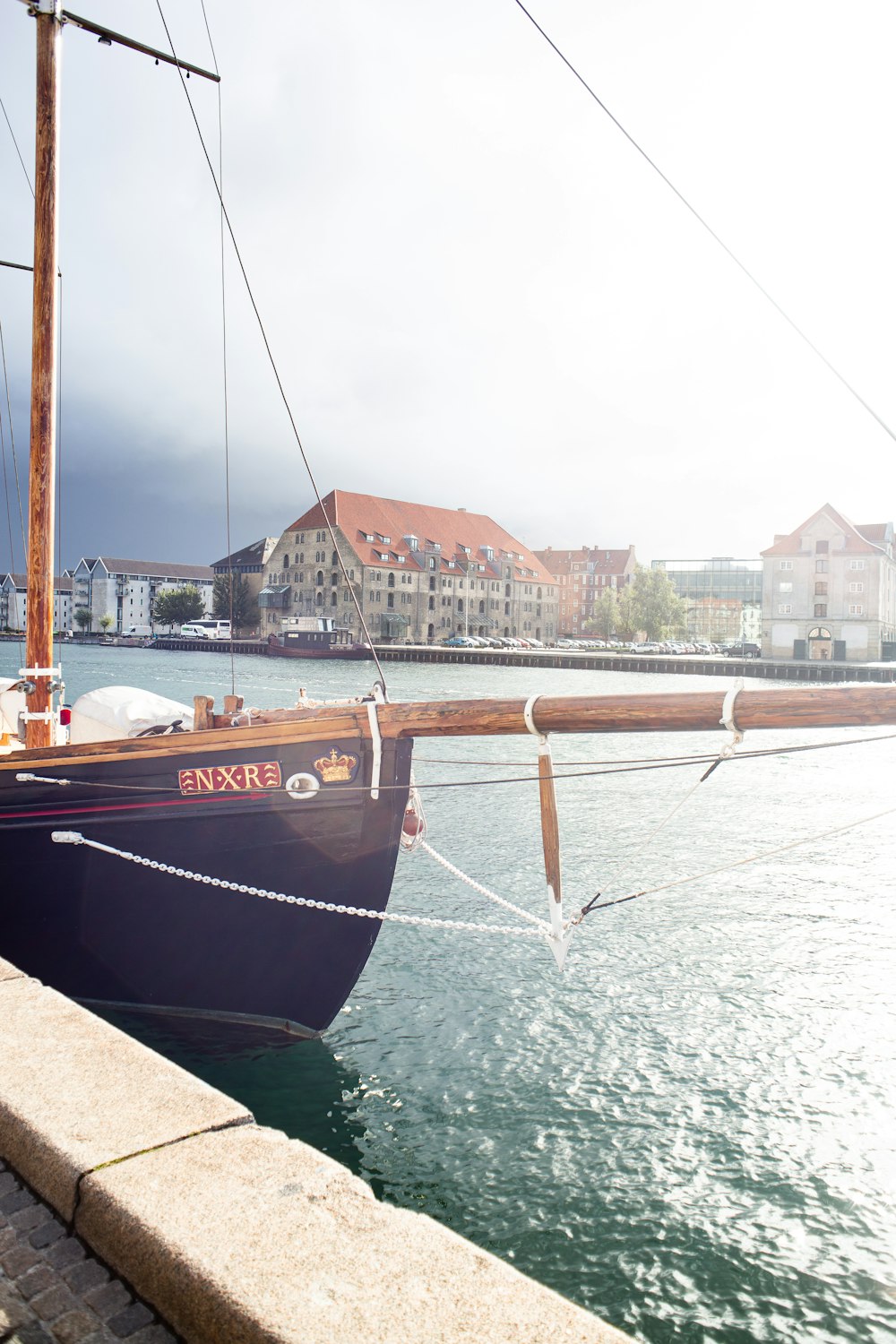 a boat docked at a pier