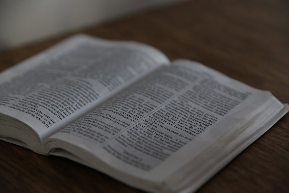 a book open on a table