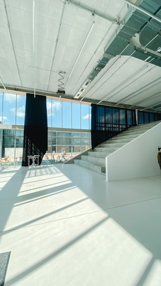 a large indoor skate park