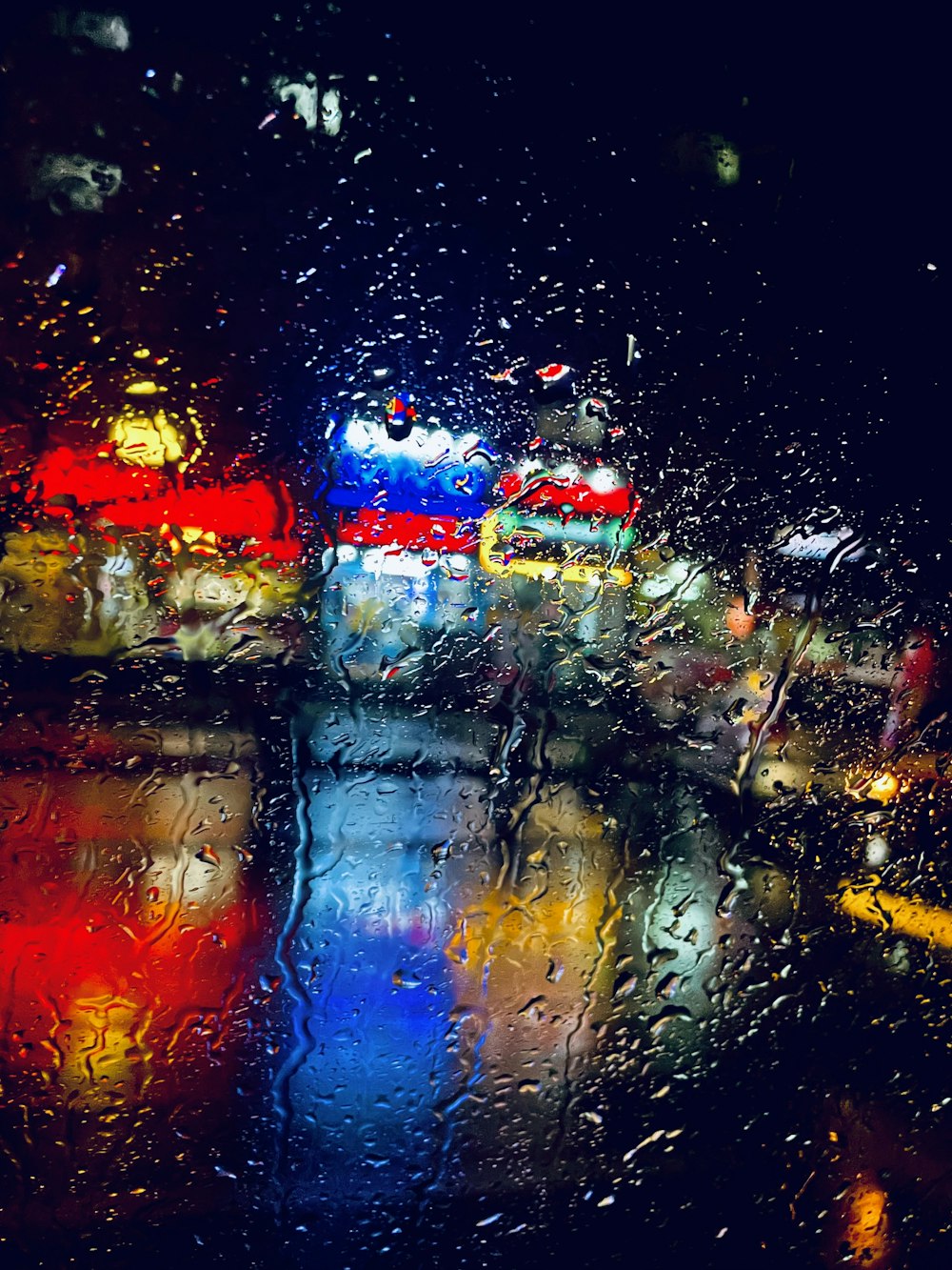 a window with rain drops on it