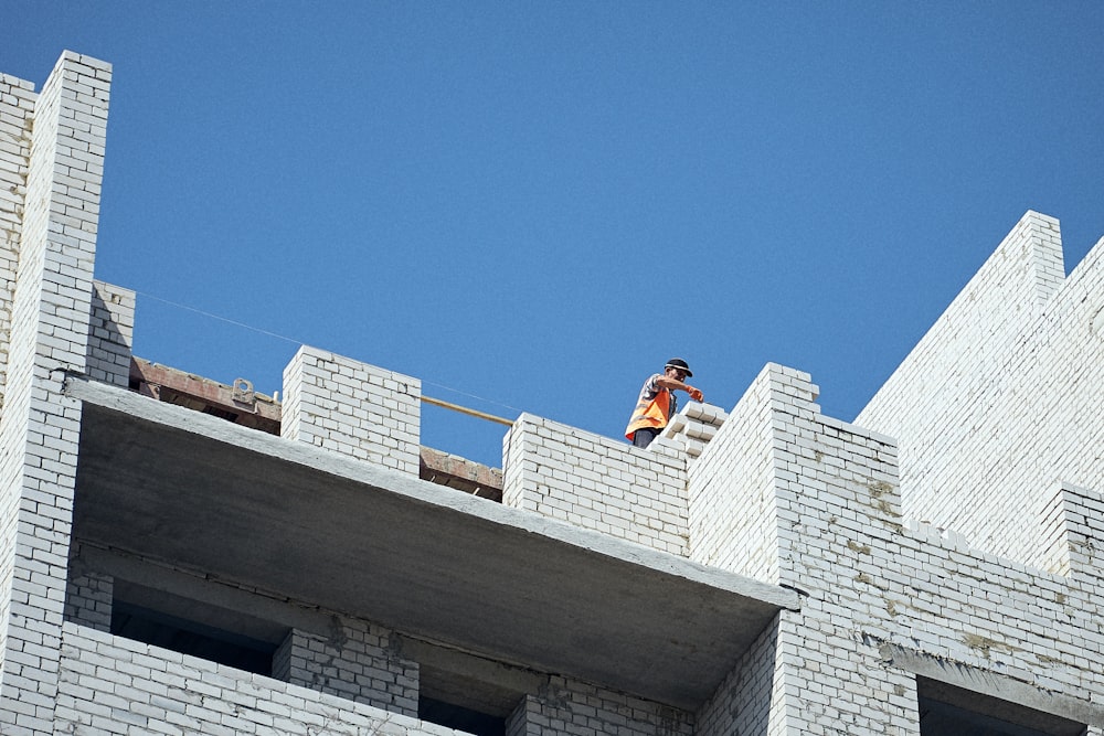 a person on a roof