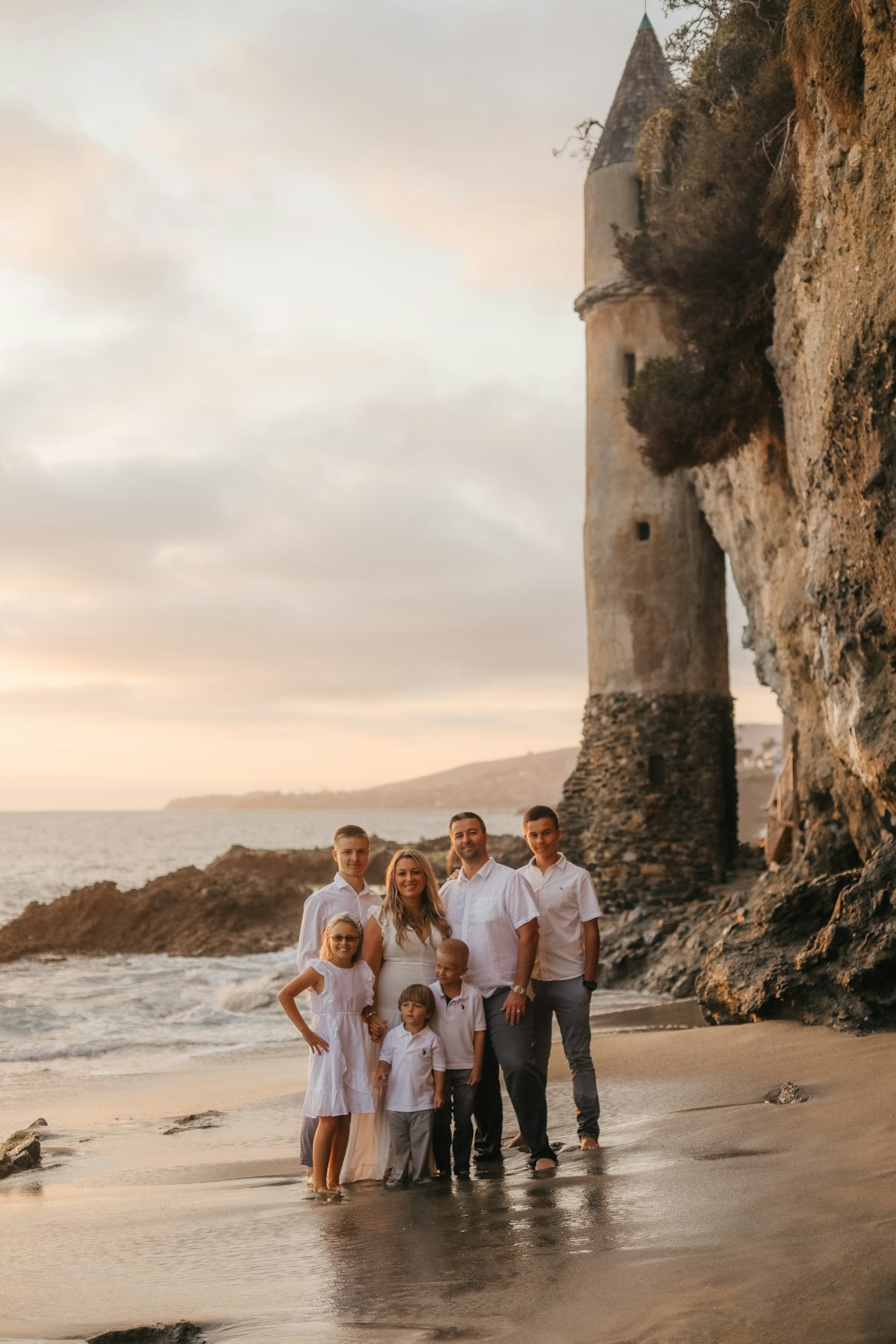 a family posing for a picture