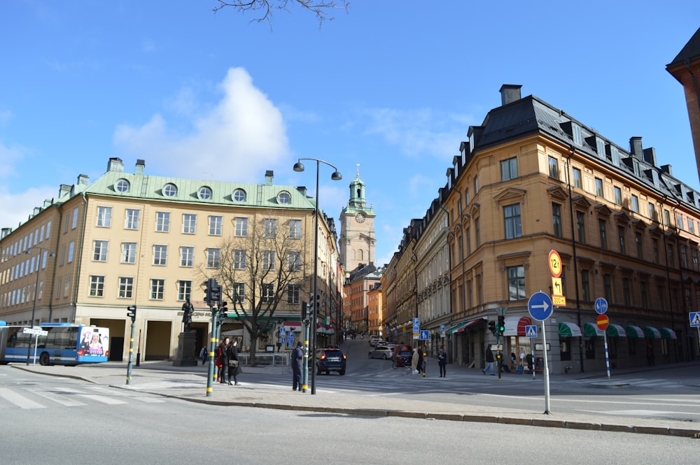 a street with buildings on the side