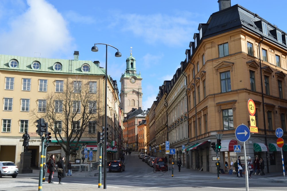 a street with buildings on either side