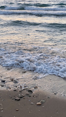 waves crashing on a beach