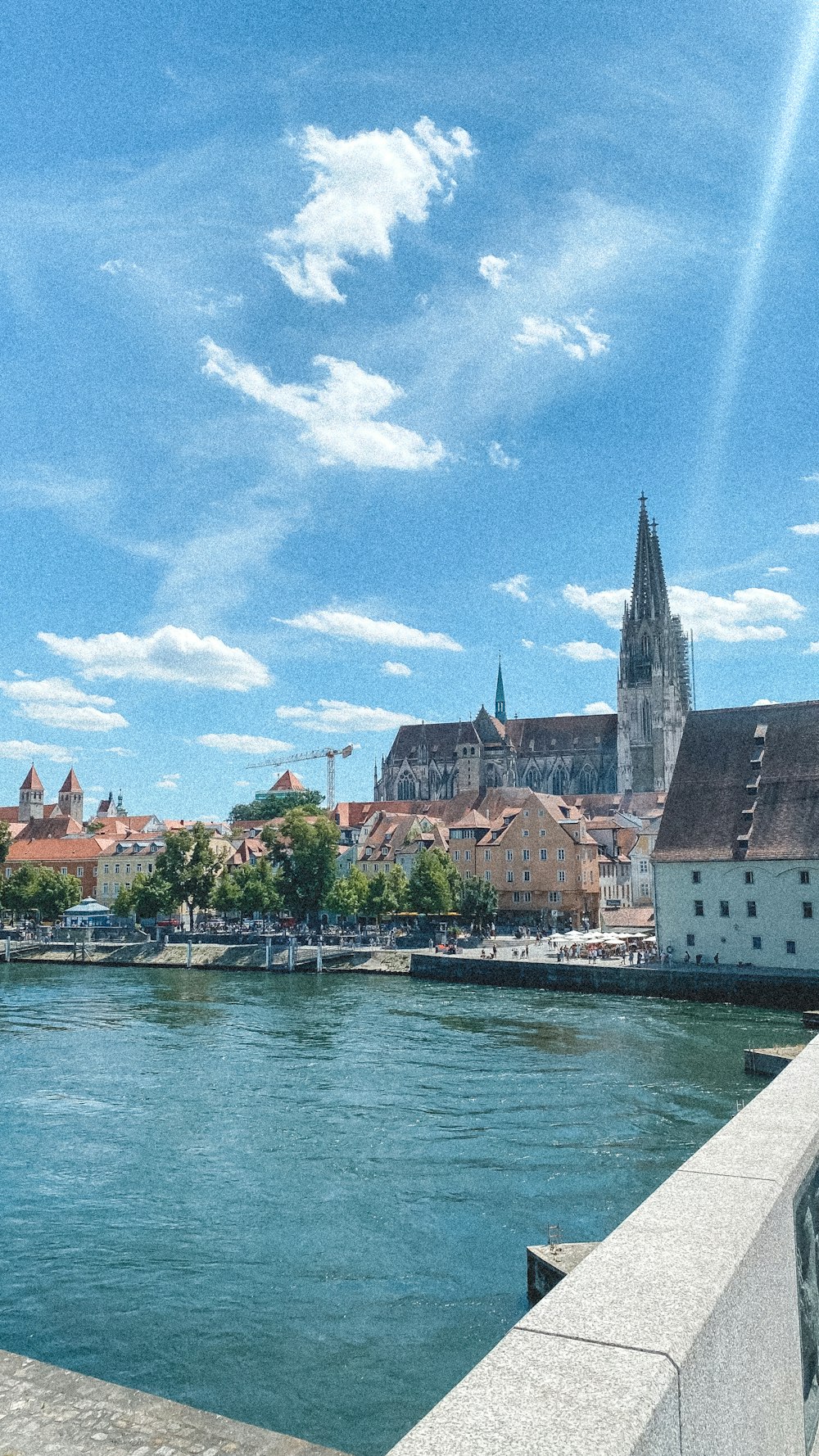 a body of water with buildings along it