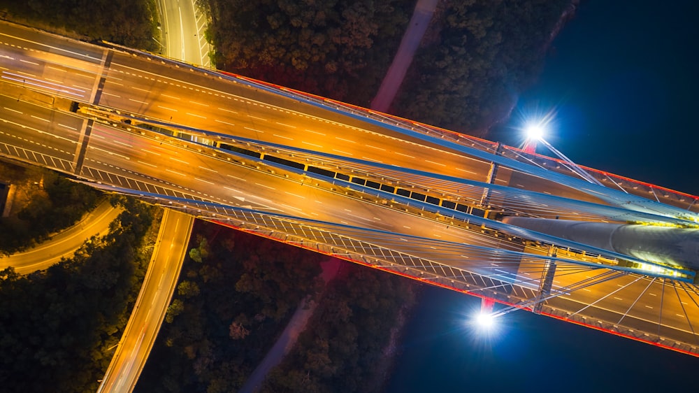 a road with lights