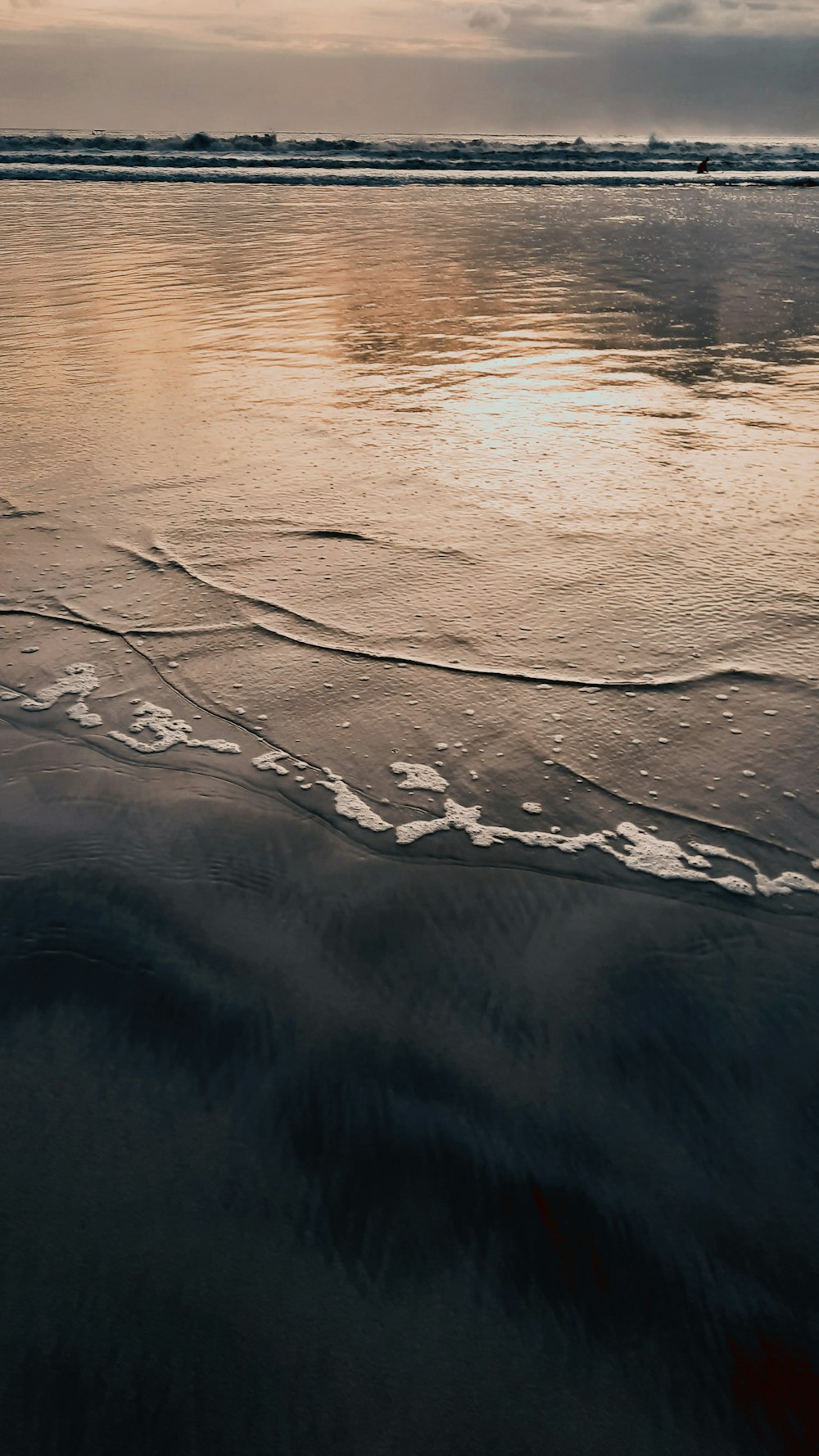 a beach with waves